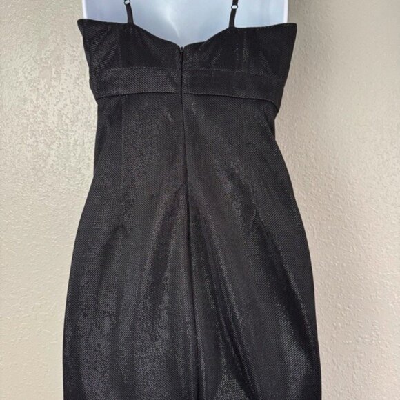 Revolve Bardot black Alexandra metallic mini dress prom formal 6 - Picture 9 of 12
